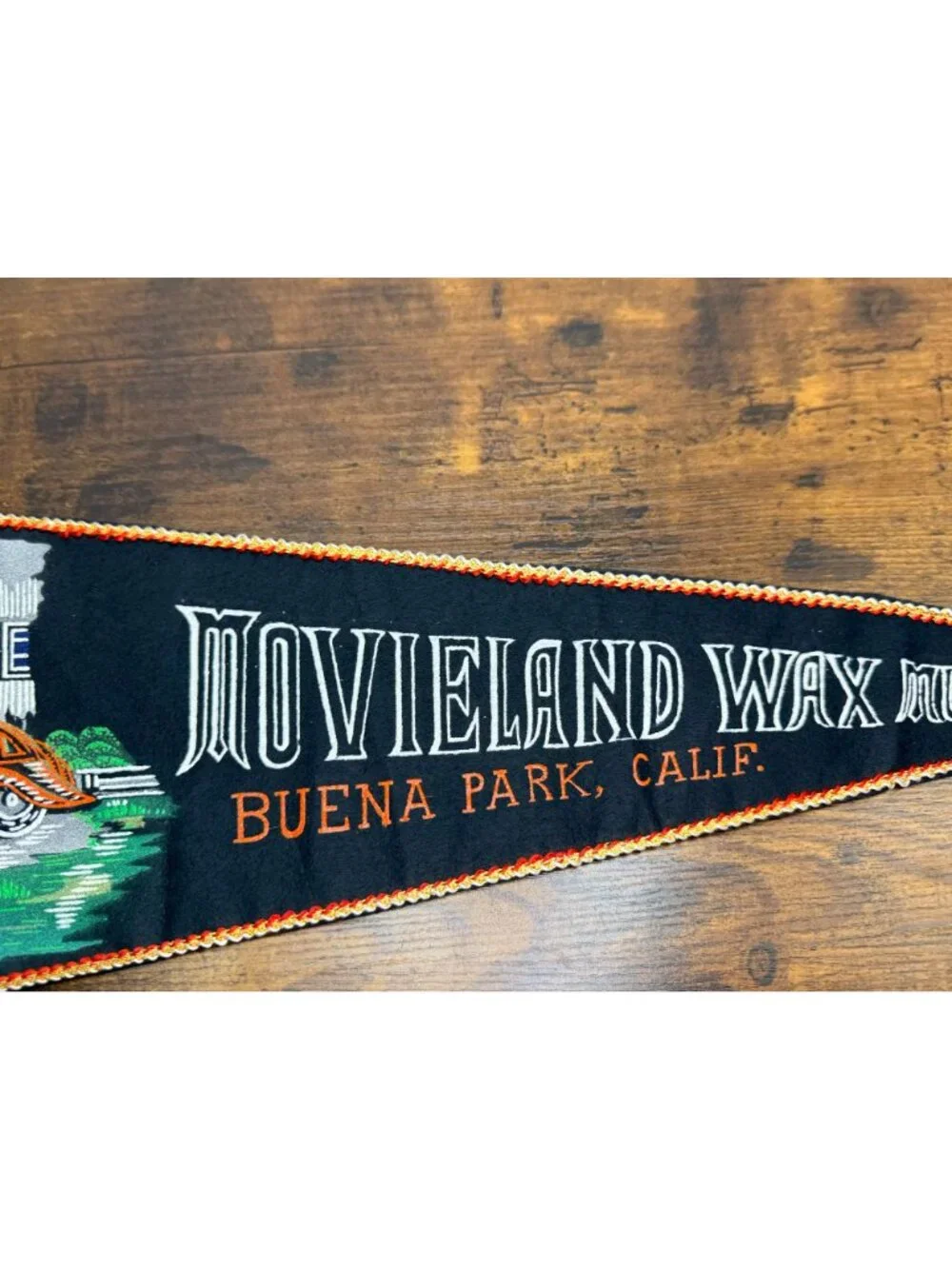 Vintage Movieland Wax Museum Buena Park California Felt Pennant